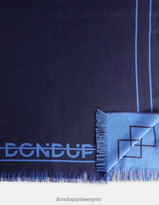 accessoires DONDUP wollen en katoenen sjaal marineblauw Heren 4X00H1016