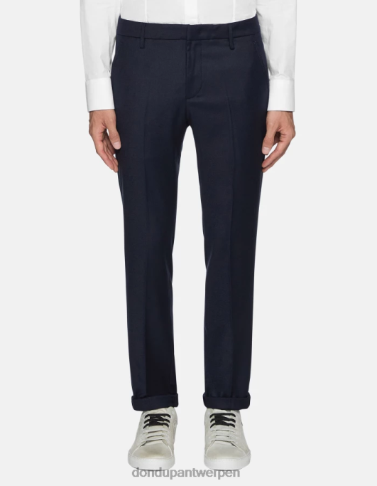 kleding DONDUP Gaubert slim-fit flanellen broek marineblauw Heren 4X00H786