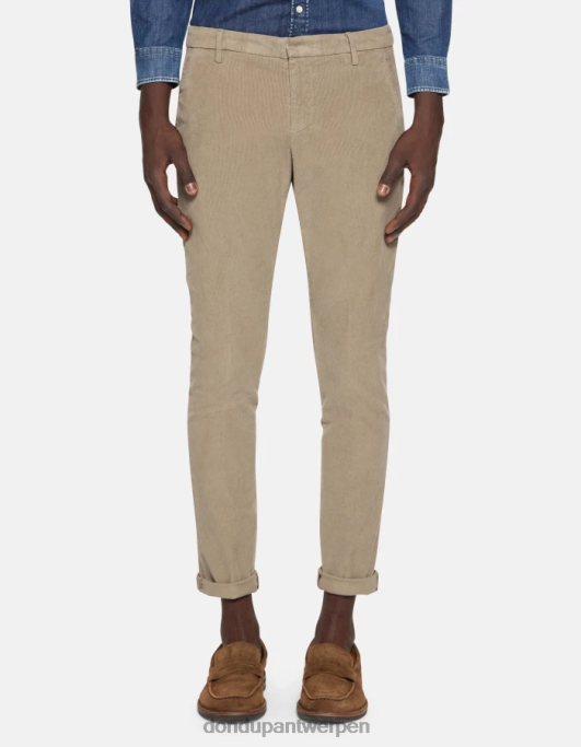 kleding DONDUP Gaubert slim-fit fluwelen broek taupe Heren 4X00H762