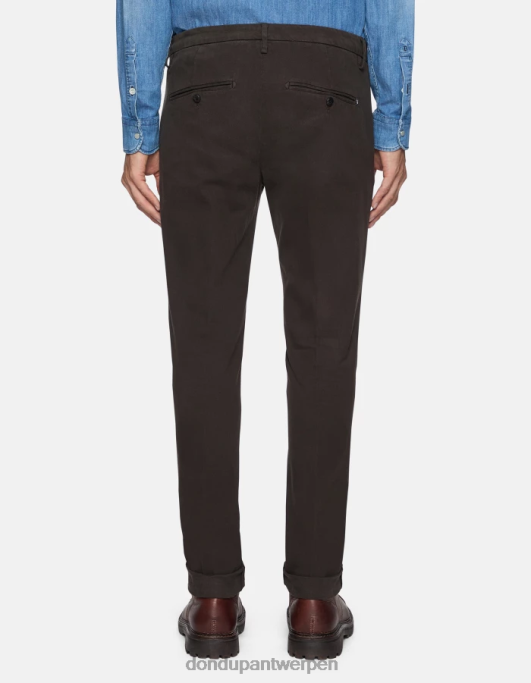 kleding DONDUP Gaubert slim-fit katoenen broek met figuurnaden castoro Heren 4X00H724