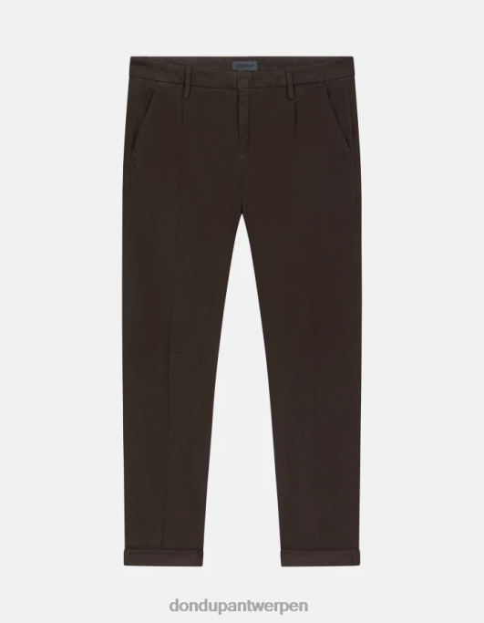 kleding DONDUP Gaubert slim-fit katoenen broek met figuurnaden castoro Heren 4X00H724