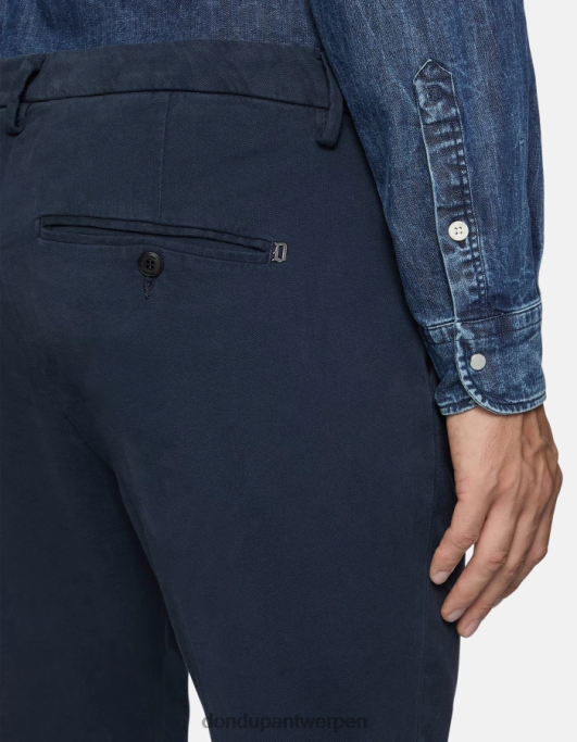kleding DONDUP Gaubert slim-fit katoenen broek met figuurnaden marineblauw Heren 4X00H725
