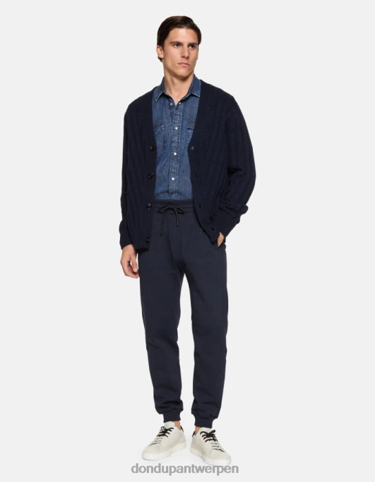 kleding DONDUP regular-fit joggingbroek van fleece marineblauw Heren 4X00H713