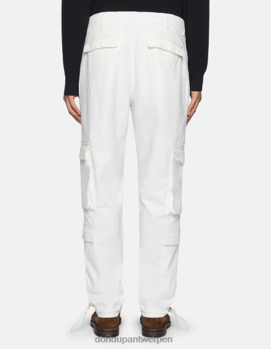 kleding DONDUP Ken katoenen cargobroek albast Heren 4X00H695