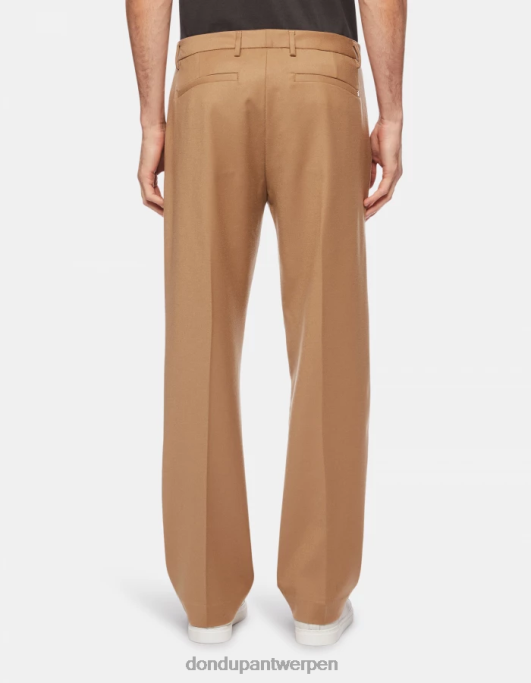 kleding DONDUP Louis losvallende flanellen broek kameel Heren 4X00H681