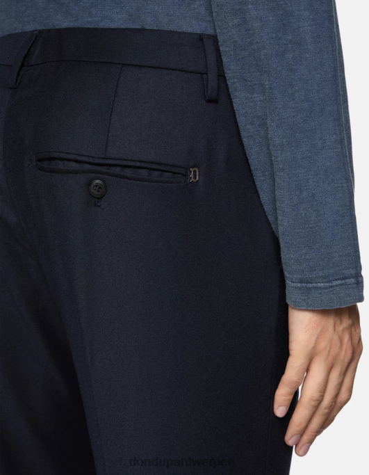kleding DONDUP spiritissimo regular-fit flanellen broek marineblauw Heren 4X00H678