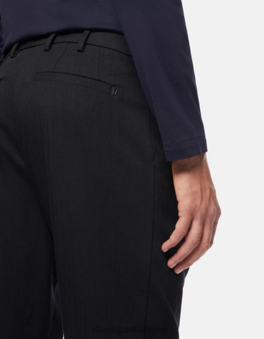 kleding DONDUP Oscar carrot-fit broek van wolmix marineblauw Heren 4X00H759