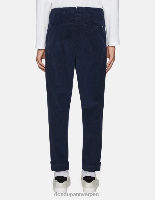kleding DONDUP Oscar carrot-fit fluwelen broek marineblauw Heren 4X00H734