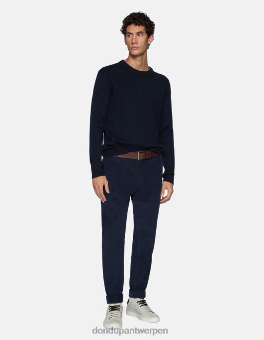 kleding DONDUP Oscar carrot-fit fluwelen broek marineblauw Heren 4X00H734
