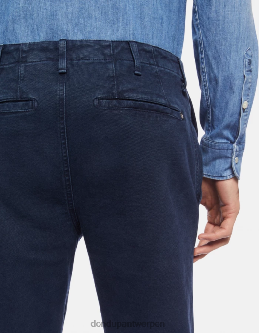 kleding DONDUP zyan katoenen broek met wortelpasvorm marineblauw Heren 4X00H752