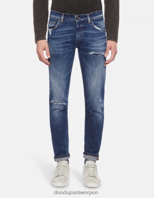 kleding DONDUP mius slim-fit 32-inch jeans van stretchdenim blauw Heren 4X00H624