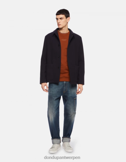 kleding DONDUP paco loose-fit jeans van stijf denim blauw Heren 4X00H559