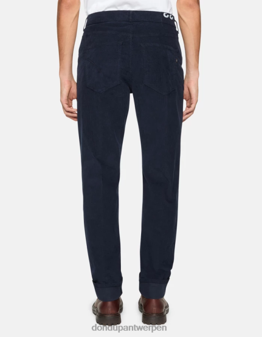 kleding DONDUP paco losvallende fluwelen broek van 34 inch marineblauw Heren 4X00H579