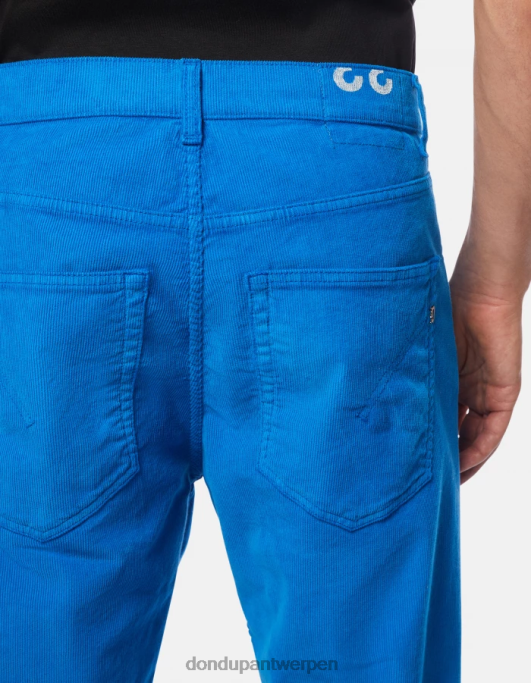 kleding DONDUP paco losvallende fluwelen broek van 34 inch turkoois Heren 4X00H580