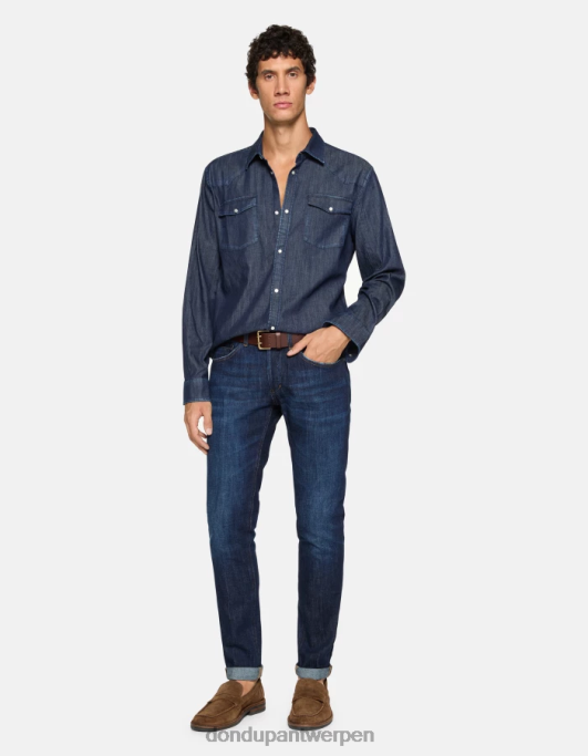 kleding DONDUP George skinny jeans van stretchdenim blauw Heren 4X00H615