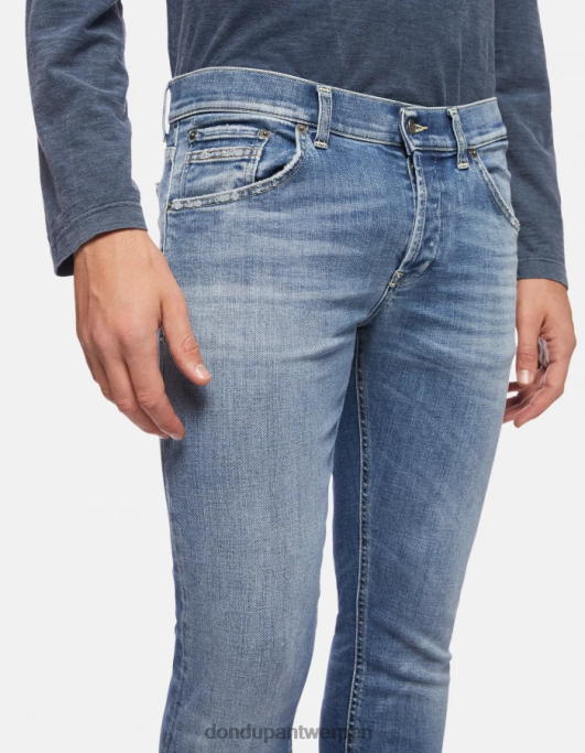 kleding DONDUP Ritchie skinny jeans van stretchdenim blauw Heren 4X00H668
