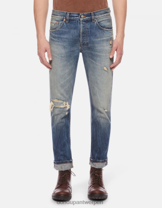 kleding DONDUP Iconische regular-fit jeans van stijf selvedge-denim blauw Heren 4X00H617