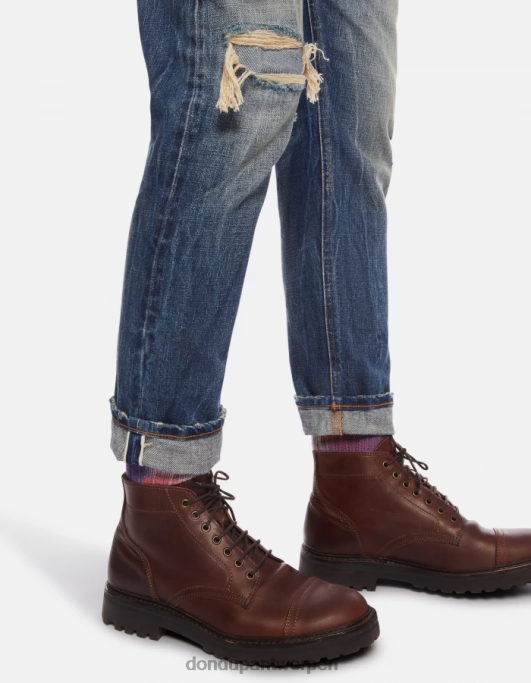 kleding DONDUP Iconische regular-fit jeans van stijf selvedge-denim blauw Heren 4X00H617
