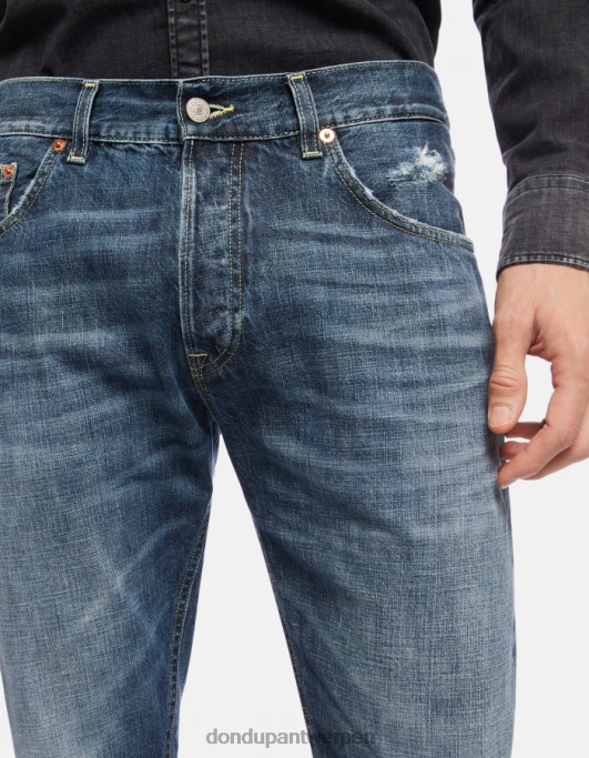 kleding DONDUP Iconische regular-fit jeans van stijf selvedge-denim blauw Heren 4X00H621