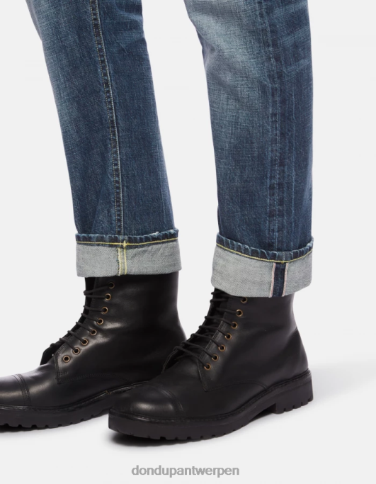 kleding DONDUP Iconische regular-fit jeans van stijf selvedge-denim blauw Heren 4X00H621
