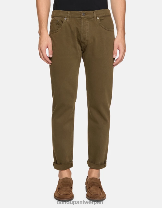 kleding DONDUP icon regular-fit jeans van stretch bull-denim leger groen Heren 4X00H583