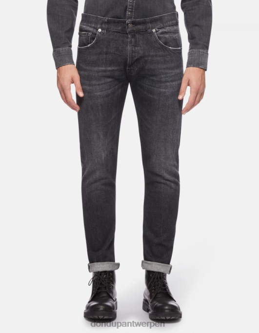 kleding DONDUP icon regular-fit stretchdenimjeans zwart Heren 4X00H641
