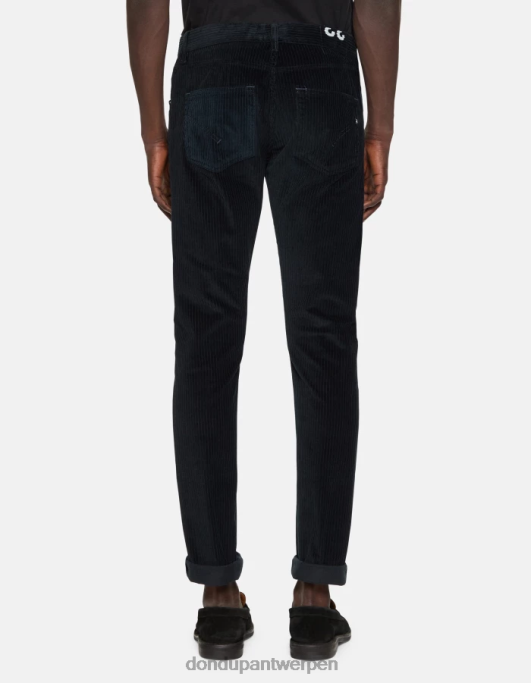 kleding DONDUP iconisch regular-fit 34-inch fluwelen broek marineblauw Heren 4X00H557