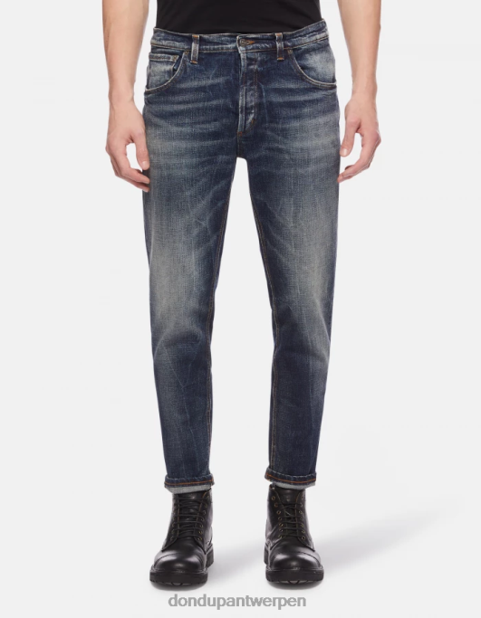 kleding DONDUP Brighton carrot-fit stretchdenimjeans blauw Heren 4X00H658