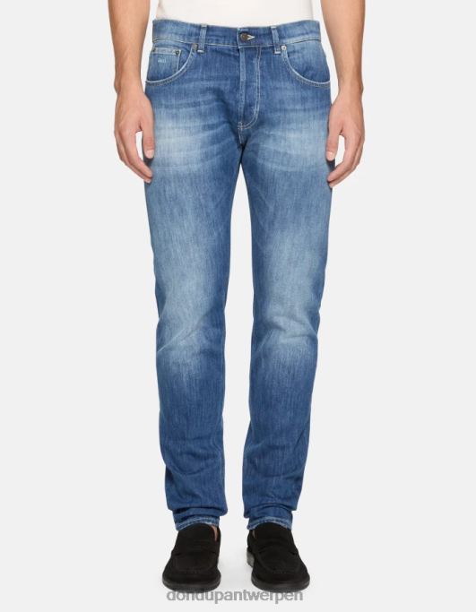 kleding DONDUP dian carrot-fit 34-inch jeans van stretchdenim blauw Heren 4X00H577