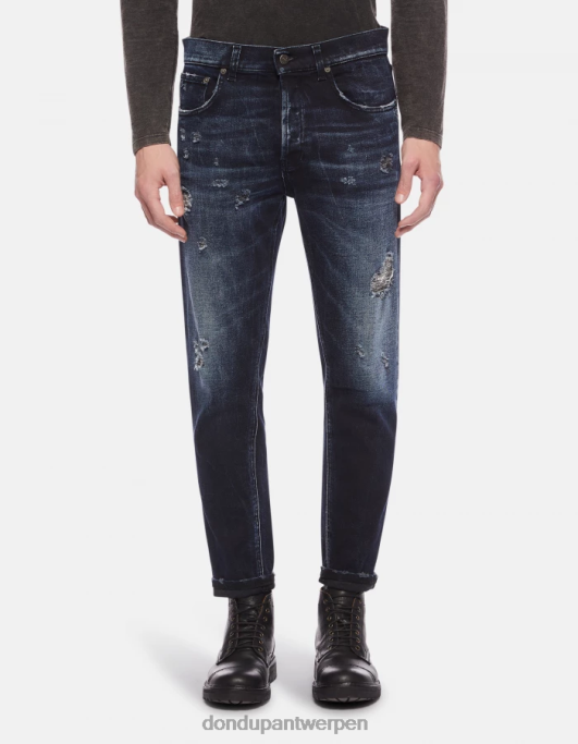 kleding DONDUP dian carrot-fit jeans van stretchdenim blu toeareg Heren 4X00H656