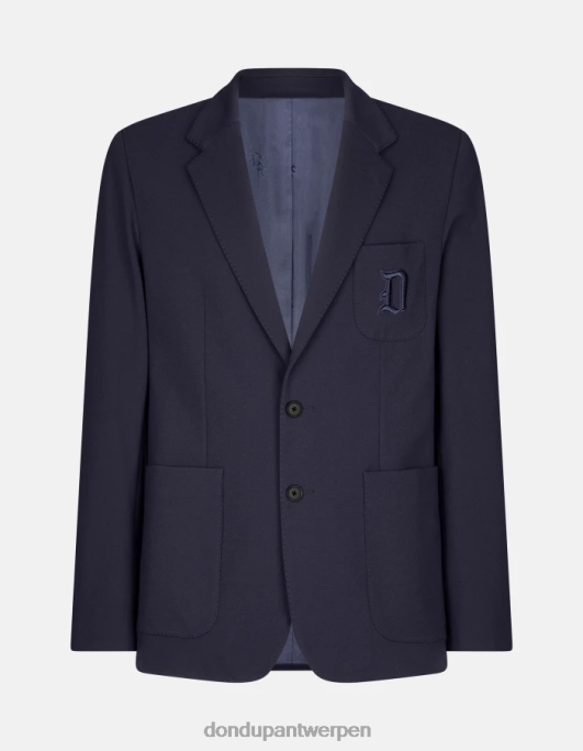 kleding DONDUP Jerseyblazer met enkele rij knopen donkerblauw Heren 4X00H925
