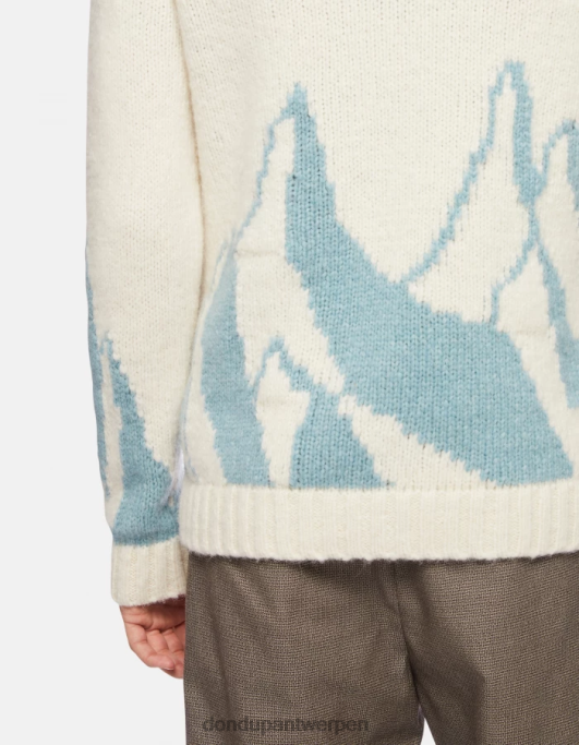 kleding DONDUP Alpaca trui met ronde hals lichtblauw Heren 4X00H874