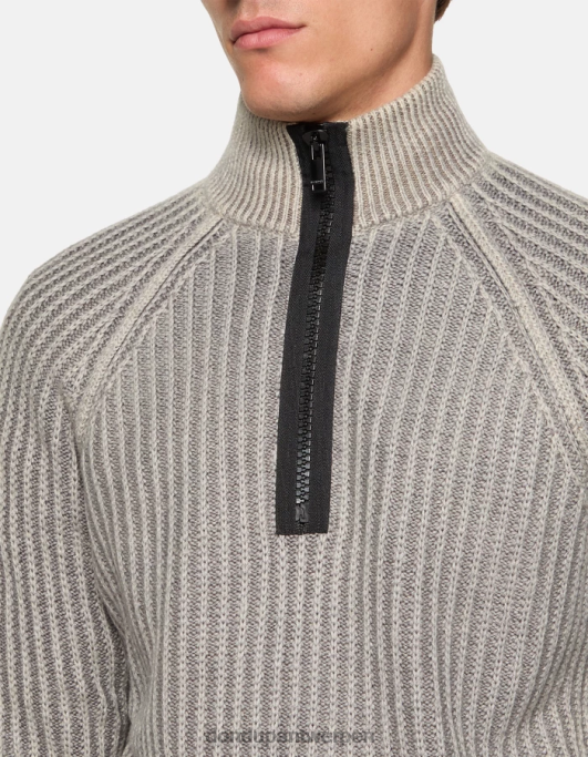 kleding DONDUP Regular-fit trui met col en col van wol grijs Heren 4X00H866