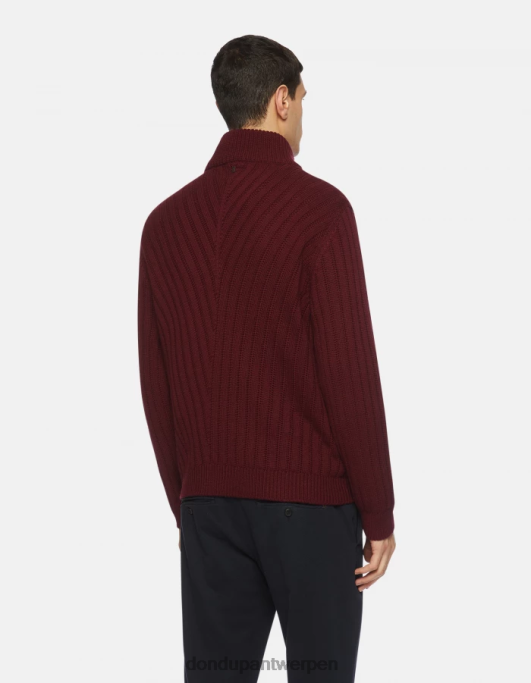 kleding DONDUP Regular-fit trui met col en col van wol prugna Heren 4X00H894
