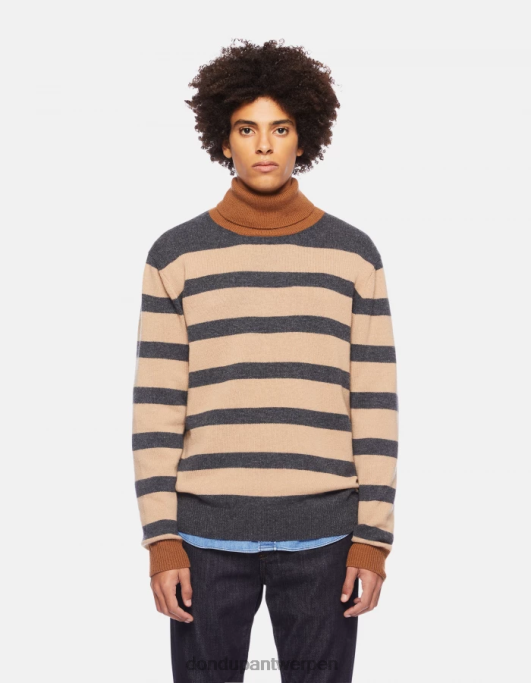 kleding DONDUP Regular-fit trui met polokraag van een kasjmiermix ecru en grijs Heren 4X00H896