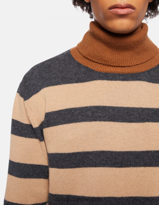 kleding DONDUP Regular-fit trui met polokraag van een kasjmiermix ecru en grijs Heren 4X00H896