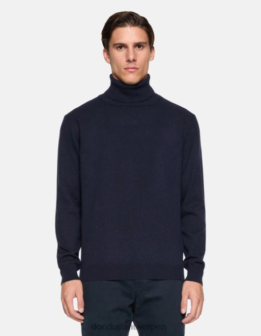 kleding DONDUP Regular-fit trui van kasjmier en zijde met polokraag marineblauw Heren 4X00H869