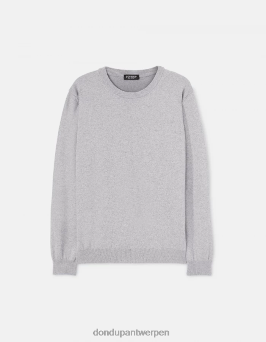 kleding DONDUP Trui van kasjmier en zijde met ronde hals lichtgrijs Heren 4X00H871