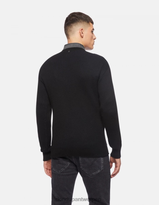 kleding DONDUP Trui van wolmix met ronde hals marineblauw Heren 4X00H876