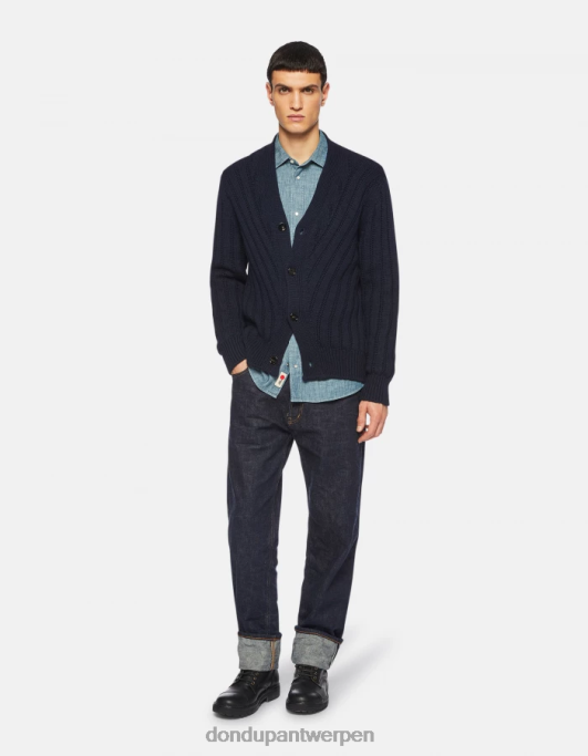 kleding DONDUP regular-fit wollen vest marineblauw Heren 4X00H881