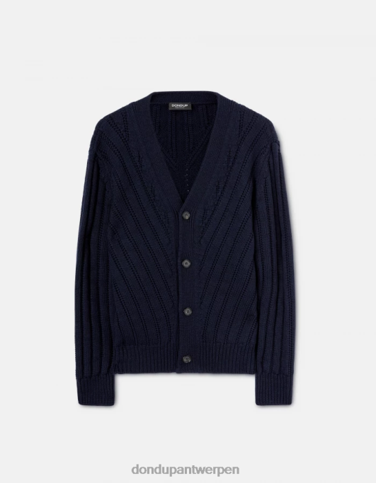 kleding DONDUP regular-fit wollen vest marineblauw Heren 4X00H881