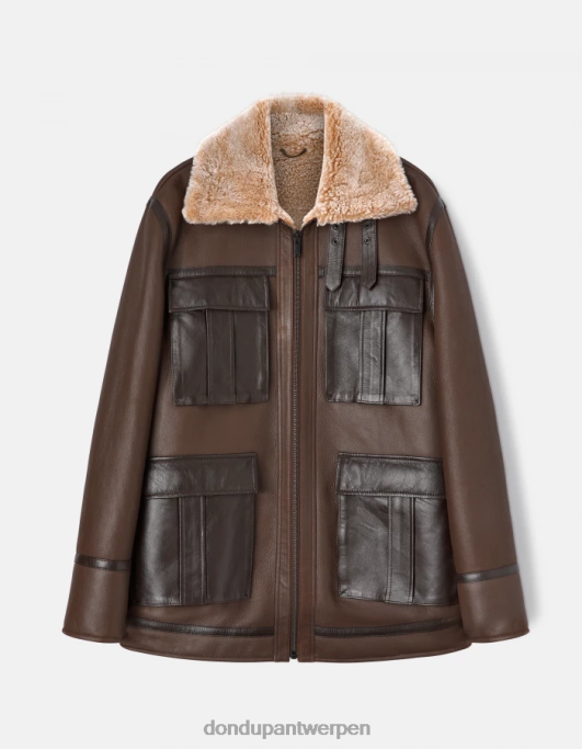 kleding DONDUP Regular-fit jas van nappaschapen cioccolato Heren 4X00H914