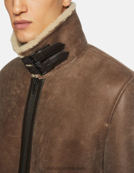 kleding DONDUP Regular-fit jas van schapenvacht bruin Heren 4X00H902