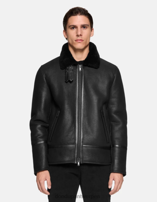 kleding DONDUP Regular-fit jas van schapenvacht zwart Heren 4X00H901