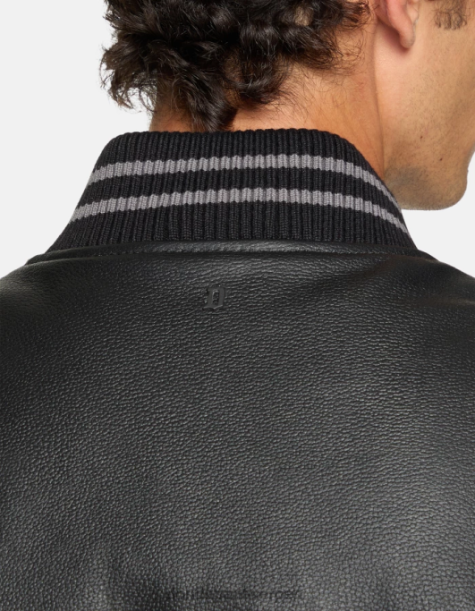 kleding DONDUP losvallend bomberjack van nappaleer zwart grijs Heren 4X00H918