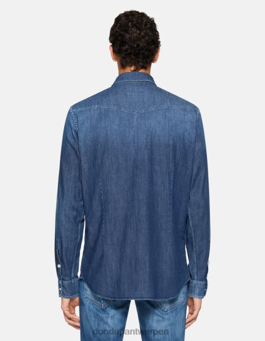kleding DONDUP Slim-fit denim overhemd in westernstijl blauw Heren 4X00H853
