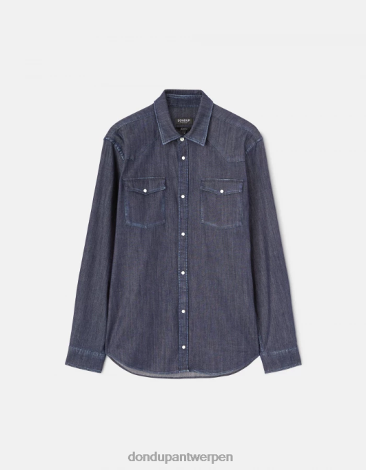 kleding DONDUP Slim-fit denim overhemd in westernstijl blauw Heren 4X00H858