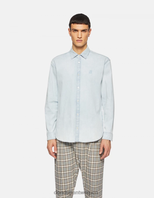 kleding DONDUP denim overhemd met normale pasvorm blauw Heren 4X00H852