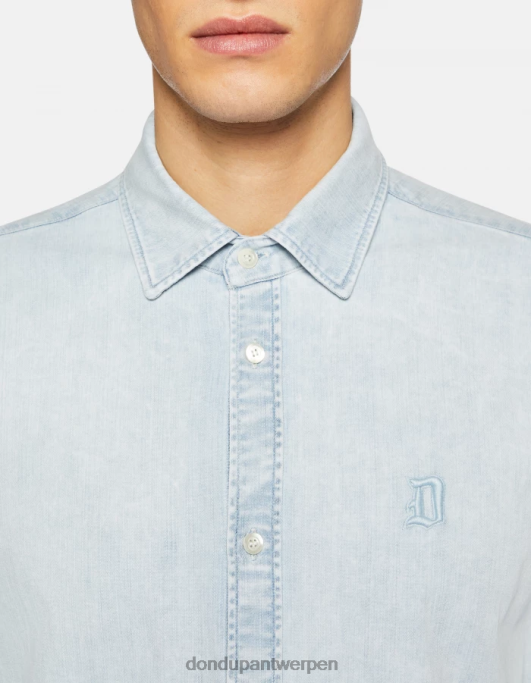 kleding DONDUP denim overhemd met normale pasvorm blauw Heren 4X00H852
