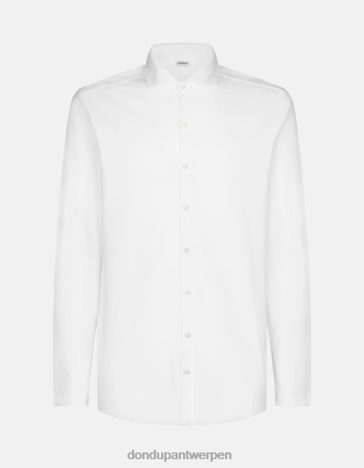 kleding DONDUP jersey overhemd met normale pasvorm wit Heren 4X00H849